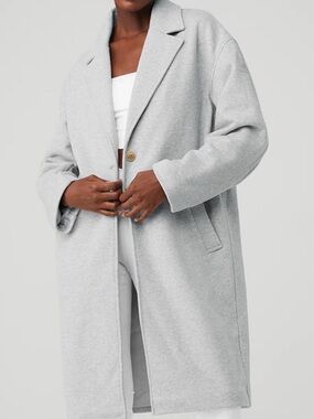 Alo Yoga VIP Blazer Trench Athletic Heather Grey S